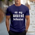 thumbnail image 5 of Men's T Shirts Summer Funny Festival Letter Printed Short Sleeve Graphic Tees Lightweight Breathable Soft Comfortable Casual Men's Shirts Dark Blue M, 5 of 6