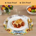 thumbnail image 4 of Sunflower Gnomes Round 13 Inch Placemats Set of 4, Summer Botanical Floral Grey Plaid HeatResistant Non Slip Place Mats for Dining Table, Wipeable Braided Kitchen Table Mats for Housewarming, 4 of 9