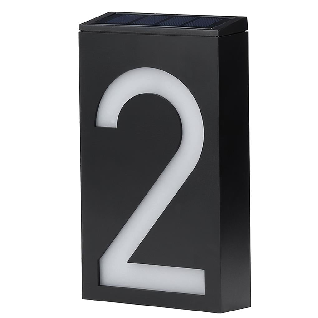 Solar House Number Visible Sign Light Wall Mounted Garden Gate Number 