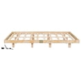 thumbnail image 5 of PORKISS Floating Bed Frame, Queen Size Wood Bed Frame with LED Lights, Modern Floating Bed, Easy to Assemble, Natural, 5 of 9