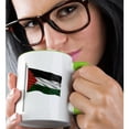 thumbnail image 2 of 3drose, Flag of Palestine on a Flag Pole Over White Palestinian, 11oz Two-tone Green Mug, 2 of 6
