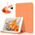 thumbnail image 1 of Aoub Funda para iPad de 9,7 pulgadas 6.ª/5.ª generación 2018/2017 con portalápices Funda fina y ligera con soporte inteligente Auto Wake/Sleep Modelo A1822/A1823/A1893/A1954 Naranja, 1 of 1