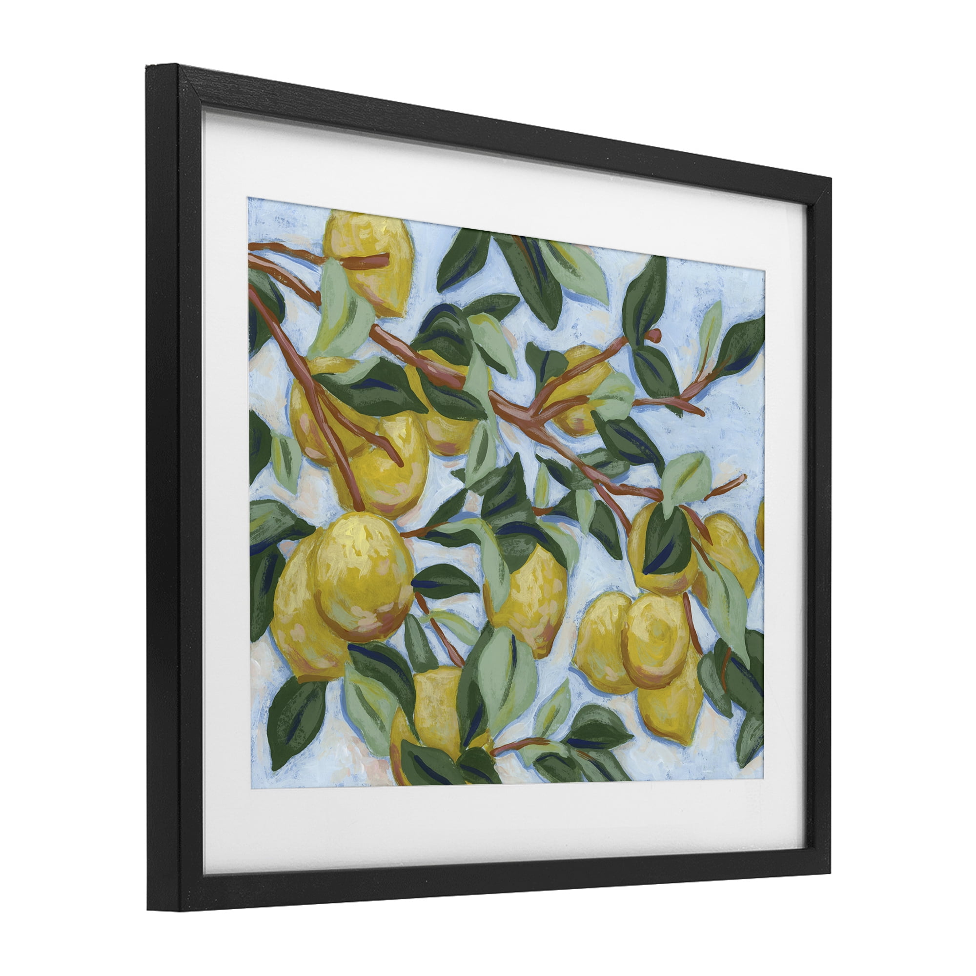 Stupell Industries Sunshine Citrus Tree Black Framed Print Under Glass, design by June Erica Vess