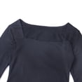 thumbnail image 5 of Mialoley Women Dress Solid Color Long Sleeve Rectangle Neck Low Chest Slim Outfit, 5 of 5