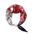 thumbnail image 3 of HNMKIU Elegant Pearl Necklace Closure Scarf Fashion Pendant Choker Neckwear Versatile Silk Scarves ,Red, 3 of 3