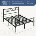 thumbnail image 5 of Yaheetech Queen Metal Bed Frame with Crisscross Headboard & Footboard, Black, 5 of 7