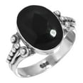 thumbnail image 1 of 925 Sterling Silver Ring For Women - Girls Genuine Black Onyx Gemstone Silver Ring Size 12 July Birthstone Elegant Silver Ring Size 12 New Year Gift For Women 925 Silver Gemstone Jewelry, 1 of 5