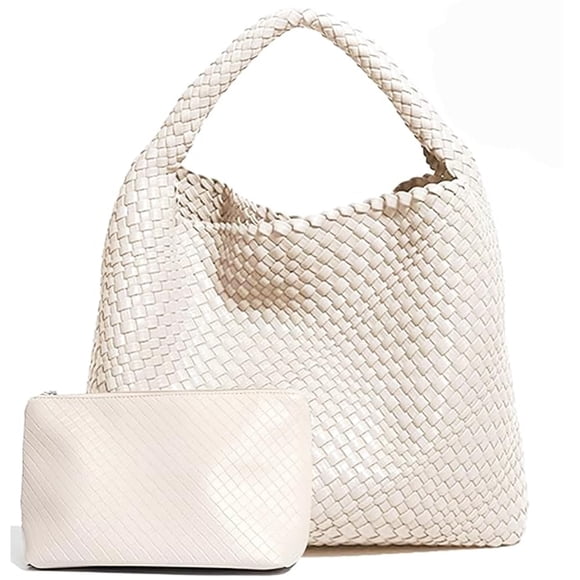 Bolso Geelyda, tejido, de gran capacidad, blanco