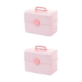 thumbnail image 1 of Guardurnaity Caja de almacenamiento práctica de plástico para accesorios para el cabello de niños, organización fácil y ordenada, fácil de rosa 2Conjunto, 1 of 6