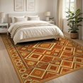 thumbnail image 3 of ODIKA 8'x10' Washable Area Rug Durable, Non-Slip Burnt Boho Fall Halloween Terracotta Vintage Bathroom Orange Flowing Dynamic for Living Room, Under Sectional, Family, 3 of 7