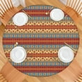 thumbnail image 2 of Elastic Border Round Tablecloth with Boho Floral Print - Vibrant Table Cover for Kitchen Dining - Fits 52 to 56 Inch, 2 of 7