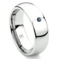 thumbnail image 1 of Titanium Kay Cobalt Xf Chrome 8MM Solitaire Sapphire Dome Comfort Fit Wedding Band Ring Sz 9.5, 1 of 4