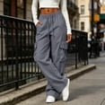 thumbnail image 6 of CQONEPT Cargo Pants for Women High Waist Baggy Casual Baggy Comfy Parachute Trousers Loose Fit Y2k Streetwear Hiking Pant with Pockets S, 6 of 7