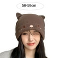 thumbnail image 6 of Yirtree Women Men Girls Boys Teens Cute Cat Ear Knit Cable Rib Hat Cap Beanie Slouchy Soft Cold Resistant Cozy Autumn Winter Women Beanie Cap for Outdoor, 6 of 8
