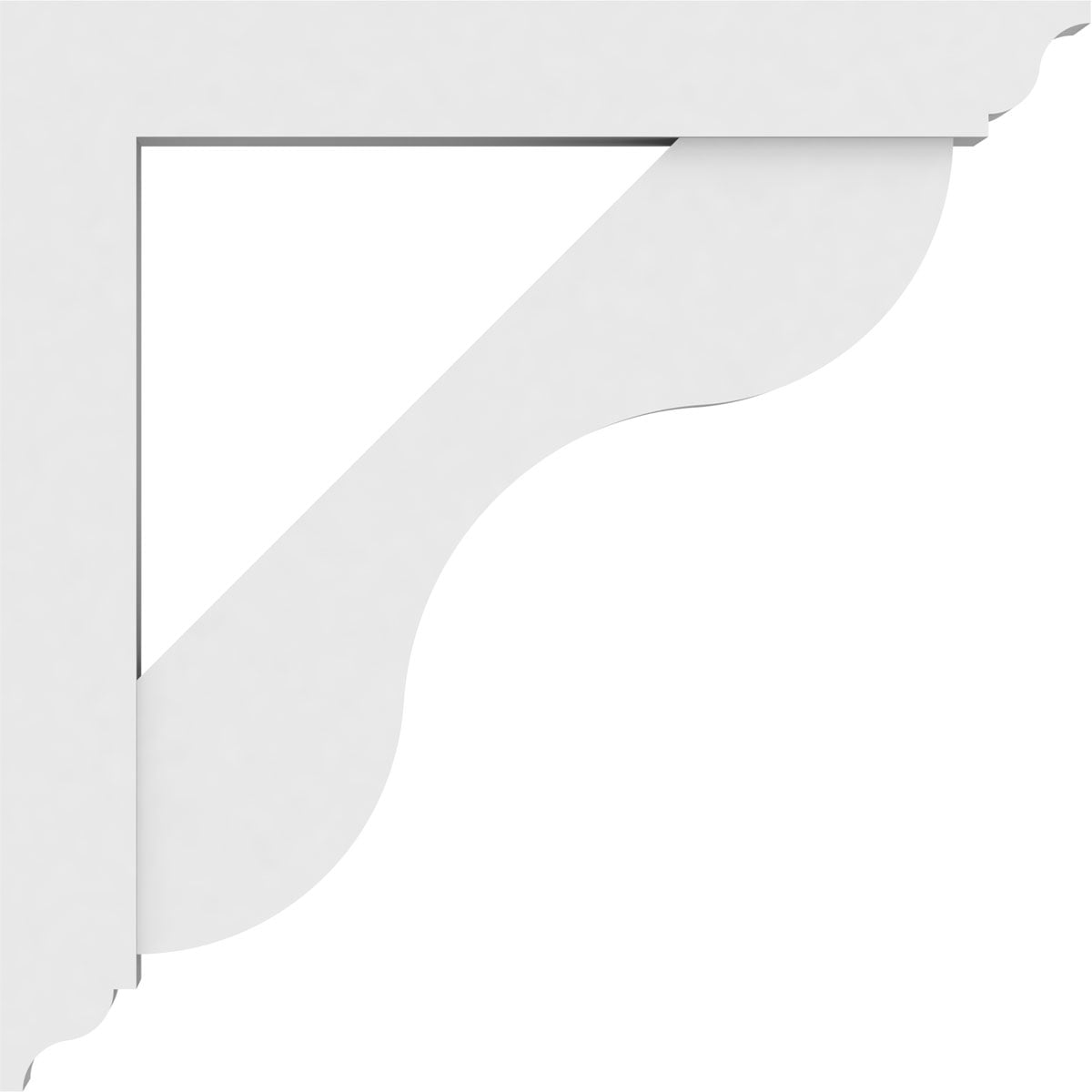 3"W X 24"D X 24"H Standard Carmel Architectural Grade Pvc Bracket With Traditional Ends