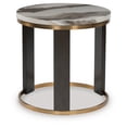 thumbnail image 3 of Signature Design by Ashley Jazmore Modern Round End Table - Marble-Look Top with Brass-Tone Frame, 3 of 6