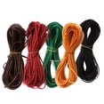 thumbnail image 2 of 5 piezas de cordón de cuero de terciopelo de gamuza plano de 2,6 mm de colores mixtos para bricolaje, 2 of 9