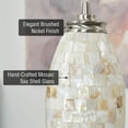 thumbnail image 3 of Kira Home Coast 9" Pendant Light, Handcrafted Mosaic Sea Shell Coastal Glass Shade, Natural Oval Shell Glass Hanging, 3 of 9