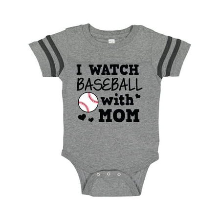 

Inktastic I Watch Baseball with My Mom Gift Baby Boy or Baby Girl Bodysuit