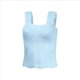 thumbnail image 1 of Tops Cortos de Tirantes Anchos con Cuello Cuadrado para Mujer, Tops Florales para Salir, Tops Cortos Ajustados con Ribete de Lechuga, Azul L, 1 of 6