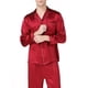 thumbnail image 3 of Conjunto de pijamas para hombres Camisa de seda de manga larga y pantalón para dormir(Rojo-S) Nituyy pijamas-GL715-NZ17080B1, 3 of 6