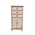 thumbnail image 5 of AENKYO 51" Rustic Wood Storage Cabinet with 3 Drawers, Tall Farmhouse Accent Chest for Small Spaces, Antique White, 5 of 8