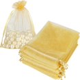 thumbnail image 1 of Bolsas de regalo HRX Package de organza dorada, 100 unidades, 13 x 18 cm, 1 of 7