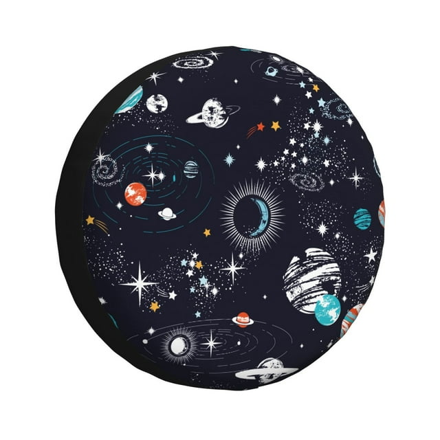 Bingfone Galaxy2 pour Housse de Pneu de Rechange Protecteurs de Roues Universels Étanches pour Véhicule Récréatif Remorque de Voyage SUV Camion-14 Pouces