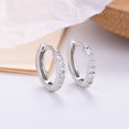 thumbnail image 2 of 6ps Women's Earrings 14K gold-plated Single row zircon circle Ear buckles, Romantic gifts for Her Wife Mother Christmas Valentine's Day,2,Plata,De moda sencillo,círculo,12mm, 2 of 6
