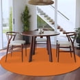 thumbnail image 4 of Burnt Orange Round Rugs 7ft, Farmhouse Solid Orange Color Modern Art Non Slip Washable Rug Runner, Low Pile Indoor Floor Carpet Mat Bathroom Rugs for Living Room, Bedroom, Kids Room, 4 of 9