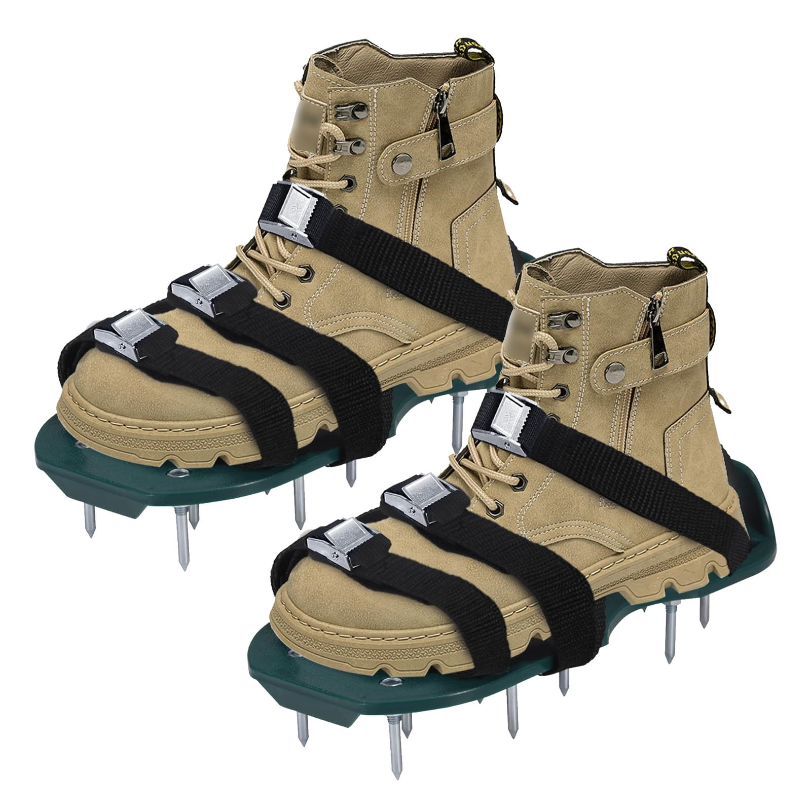 Grass Aerator Shoes with Adjustable Hook Loop Straps and Heavy Duty Prong, Soil Aerator Tool for Aerating Patio Yard Garden