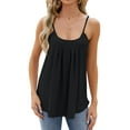 thumbnail image 3 of NFTOEIULA Women Hollow Out U Neck Sleeveless Front Pleated Tank Top, 3 of 7