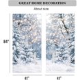 thumbnail image 5 of 82" Wx 84" L Winter Scene Window Curtain Blue Wonderland Snowflake Forest Landscape for Christmas Home Bedroom Living Room Decor Decorations with Fabric Machine Washable, 5 of 5