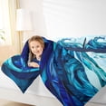thumbnail image 4 of jejeloiu Watercolor Glass Ocean Wave 7 Pieces Bedding Comforter Set Kids,Coastal Print Full Bedding Set,Reversible, 4 of 7