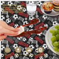 thumbnail image 6 of Football and Goal Black Pattern Round Tablecloth 70"x70", Wrinkle Resistant Wipeable Table Cover for Kitchen Dining Room Picnic Patio and Party, 6 of 6