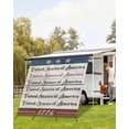 thumbnail image 4 of 4th of July RV Awning Sun Shade Screen 9'X7' United States of America Mesh Sunscreen Stars Stripes Wood Grain Awning Shade Screen with Zipper UV Blocker Completed Kits for RV Motorhome Camper, 4 of 7
