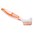 thumbnail image 3 of Cepillo ergonómico para limpieza profunda de dentaduras postizas y protectores bucales, mango cómodo y fácil de sujetar, color naranja brillante., 3 of 6