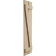 thumbnail image 3 of Ekena Millwork 11 1/2"W x 48"H Rustic Two Board Spaced Board-n-Batten Rough Sawn Faux Wood Shutters w/Z-Board (Per Pair), Primed Tan, 3 of 11