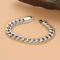 thumbnail image 3 of K-KED Real S925 Sterling Silver Men's Women 11mm Curb Link Cuban Bracelet 7.8inchL-18cm/7inchL-36-42g, 3 of 6