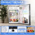 thumbnail image 4 of Upstreman 4.5 Cu. Ft. Compact Refrigerator with Freezer, Single Door Mini Fridge Small Refrigerator, 3 Removable Glass Shelves, Adjustable Thermostat, Black FR45, 4 of 11