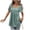 Green Tops, variant on Htigea Women's Square Neck Summer Tops Babydoll Short Sleeve Shirts Hollow Out Eyelet Peplum Tunic Tee Pink S