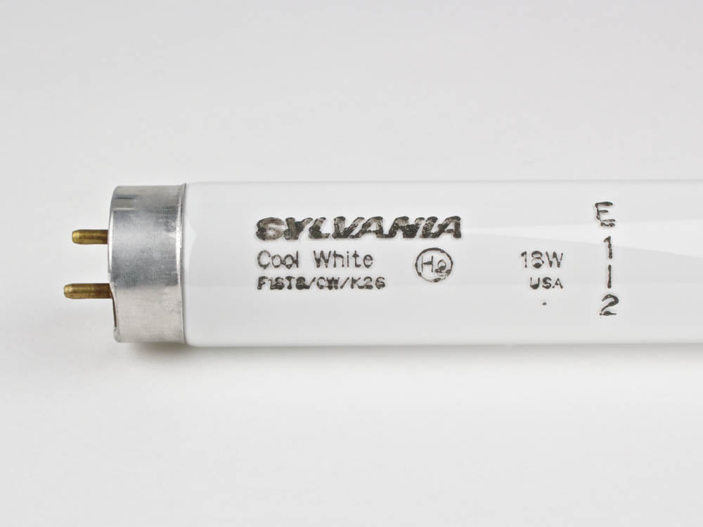 Cool White 26 Inch Length F18 T8 Fluorescent Appliance Light Bulb 18 Watt Sylvania F18T8/CW/K26 2 Pack PreHeat 