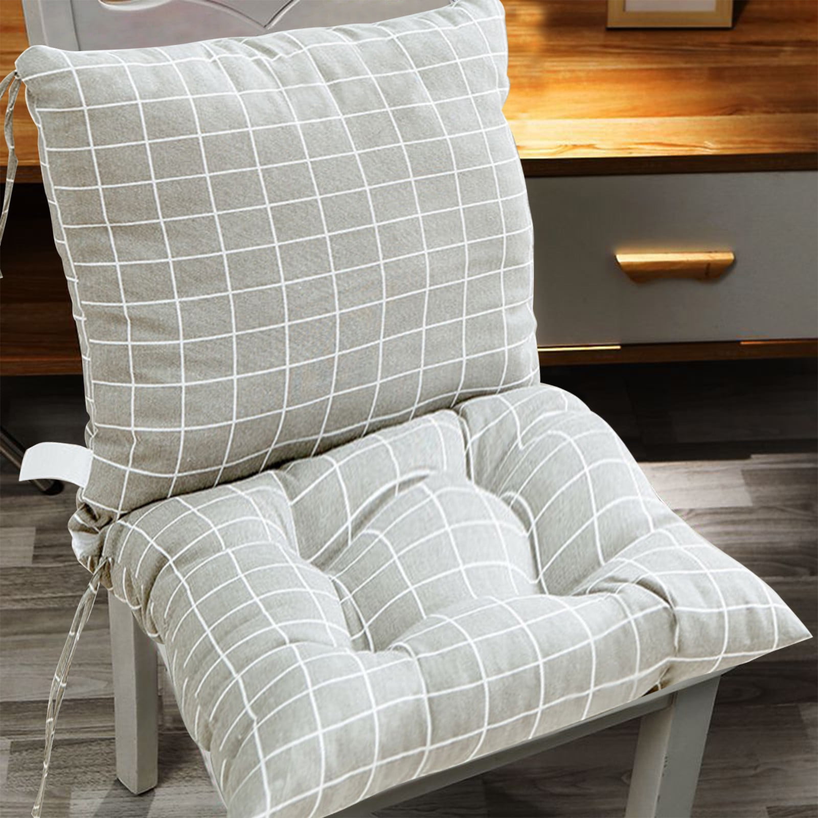 Outdoor Or Indoor High Back Chair Cushion, High Back Patio Chair Cushion, Waterproof Solid Tufted Pillow, Indoor Or Outdoor Cushion With Tie, Fade Resistant And Easy To Clean