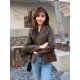 thumbnail image 4 of Abrigo de piel de cordero suave real para mujer, tendencia otoño invierno 2024, chaqueta de cuero genuino entallada con cuello en V simple y cinturón, 4 of 5