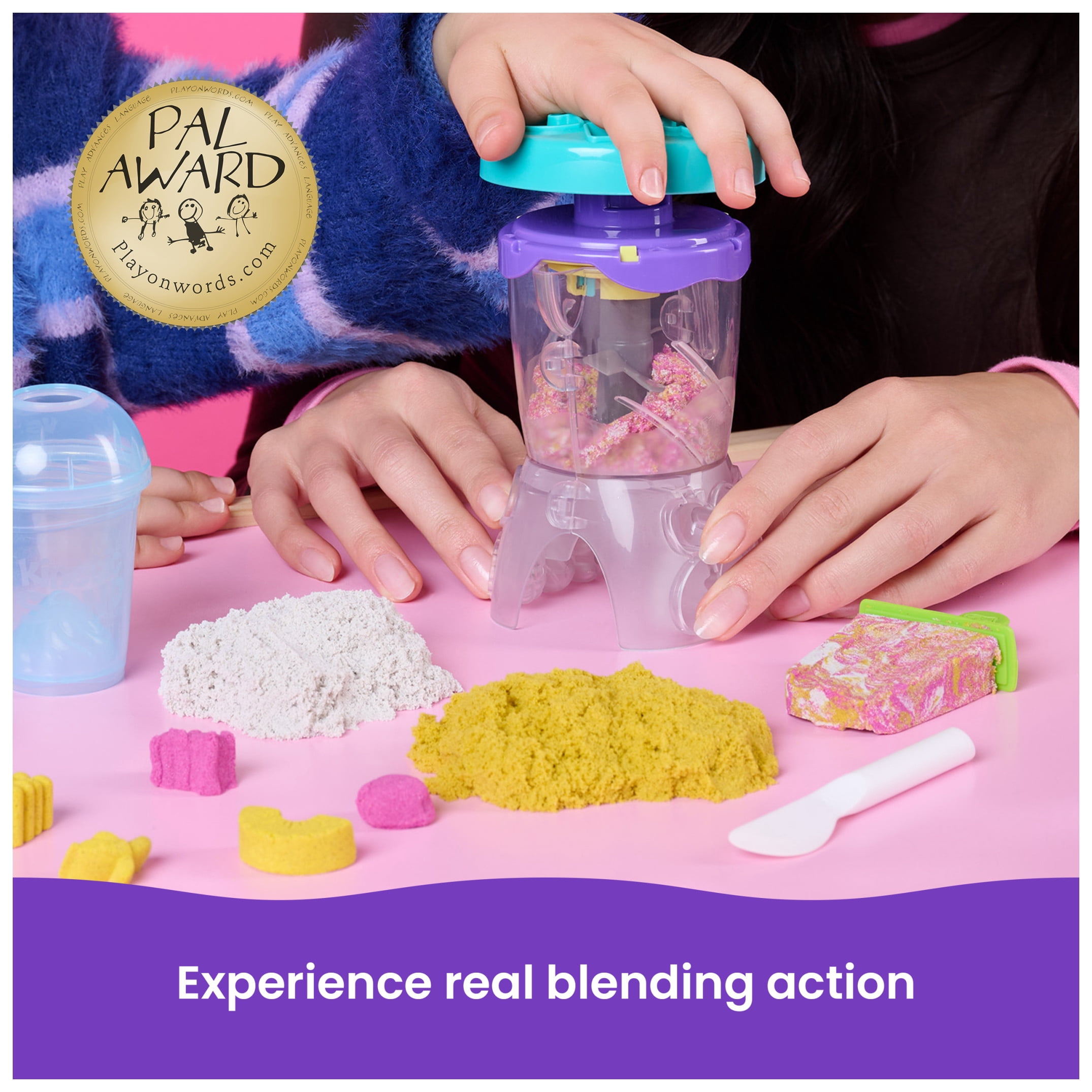 Kinetic Sand, Smoothie Mixer with 14 oz Play Sand & Tools, Play Food Toy for Ages 5 and up