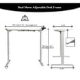 thumbnail image 3 of Canary Products ABC592WT Electric Height Adjustable Desk Dual Motor with 4 Pre Set Features & LED Height Screen, White, 3 of 6