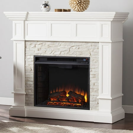 Wildon Home Frazier Faux Stone Corner Convertible Electric