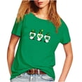 thumbnail image 1 of Pompotops T-Shirt Décontracté à Manches Courtes Imprimé Vert pour Femmes, 1 of 4