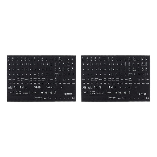 KAKOWELY 2 Sheets Computer Laptop Keyboard Stickers Notebook English Keyboard Stickers,8.27"X5.51"X0.04"