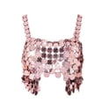 thumbnail image 6 of Coduop Women Sleeveless Acrylic Sequins Body Chain Camisole Tops Backless Sling Cami Vest Crop Top, 6 of 9